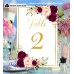 Burgundy Wedding Table numbers, Burgundy gold table numbers, (61c)